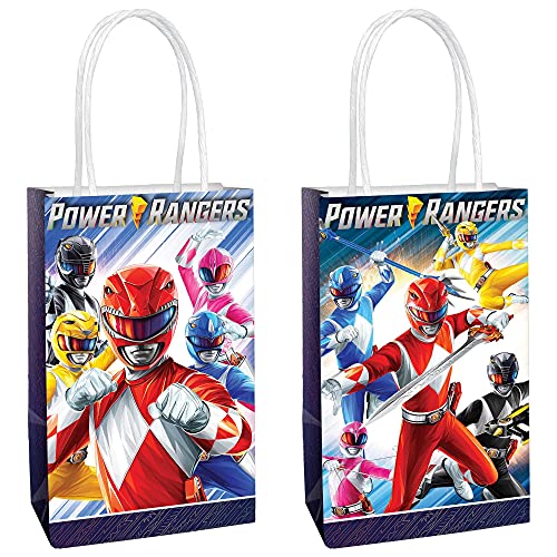 Power Rangers Kraft Bags - 8 1/4" x 5 1/4" | Multicolor | 8 Pcs.