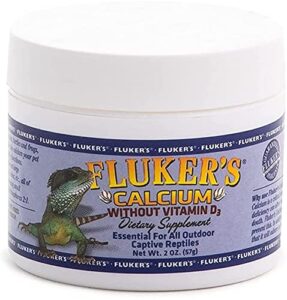 dbdpet fluker's reptile calcium supplement without vitamin d3 2oz - includes attached pro-tip guide