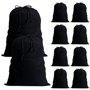 diommell 10 pack large closet drawstring dust covers cloth storage organizer pouch string bag for clothes clothing handbags purses bedroom, black