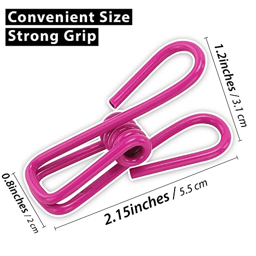 Pack of 42 Aunly chip Clips-2 inch PVC Coated Bag Clips for Sealing Food Bags,Holding Papers,Multipurpose Clothes Pins for Laundry, Attractive Multicolor Clothesline Clip for Indoor and Outdoor