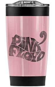 pink floyd pink logo stainless steel tumbler 20 oz coffee travel mug/cup, vacuum insulated & double wall with leakproof sliding lid | great for hot drinks and cold beverages