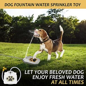 Dogsshopdaily Outdoor Automatic Dog Water Dispenser – Premium Step Water Toy Push Button – Practical Water Toys for Dogs – Pet Fountain with 40-inch Hose and Y Valve Adapter, White