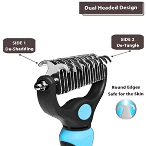 Gonicc Professional Dematting Comb with 2 Sided For Dogs and Cats, 17+9 Precision Teeth, Ergonomically designed, Dematting Undercoat Rake Comb for Dogs and Cats.