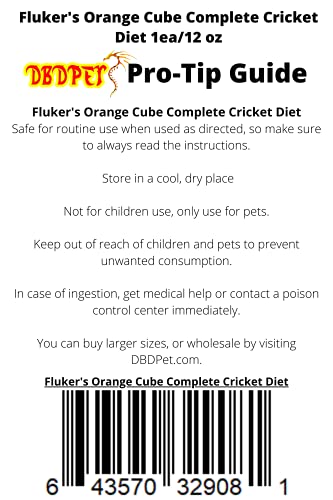 Fluker's Orange Cube Complete Cricket Diet 12oz - Includes Attached DBDPet Pro-Tip Guide