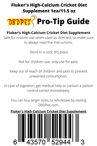 Fluker's High Calcium Cricket Diet 11.5oz - Includes Attached DBDPet Pro-Tip Guide