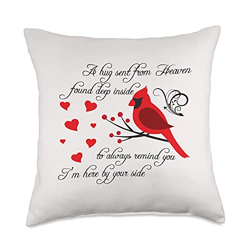 Hug Sent From Heaven Memorial Remembrance Hug Sent from Heaven Found Deep A Inside Memorial Cardinal Throw Pillow, 18x18, Multicolor