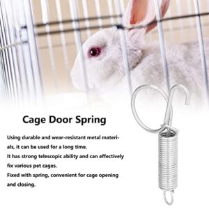 20Pcs Rabbit Cage Door Fixing Plate Metal Finger Spring Lock Hook Multifunctional Cage Door Spring Hook Used to Fix Rabbit Pet Cage Door Farm (Large)