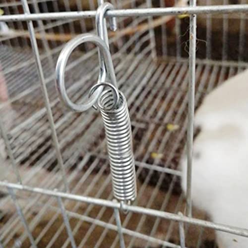 20Pcs Rabbit Cage Door Fixing Plate Metal Finger Spring Lock Hook Multifunctional Cage Door Spring Hook Used to Fix Rabbit Pet Cage Door Farm (Large)