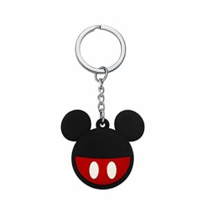 Max-ABC for Apple AirTag Case [2 Pack] Minnie Mickey Mouse Cute Cartoon AirTag Holder Case Soft Silicon Rubber Protective AirTag Cover with Metal Ring Hook for Key/Bag/Pet,A2