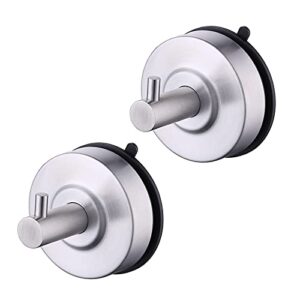 shower suction cup hooks sus304 stainless steel shower hooks for loofah heavy duty shower wall hook suction cup hooks for shower towel hooks for towel bathrobe loofah glass door wall 2 pack