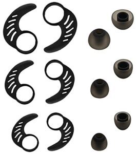jnsa ear fin and ear tip set replacement for jaybird x2 x3 x4 x, s/m/l 3 size 6 pairs,ear fins 3 pairs and ear tips 3 pairs compatible with jaybird x x2 x3 x4,black 33