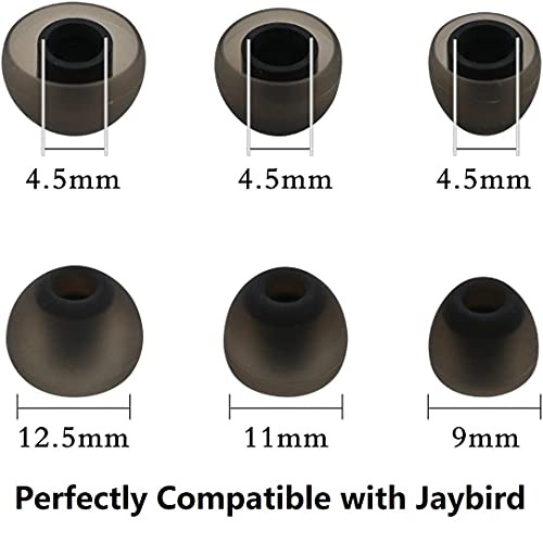 JNSA Ear Fin and Ear tip Set Replacement for Jaybird X2 X3 X4 X, S/M/L 3 Size 6 Pairs,Ear Fins 3 Pairs and Ear Tips 3 Pairs Compatible with Jaybird X X2 X3 X4,Black 33