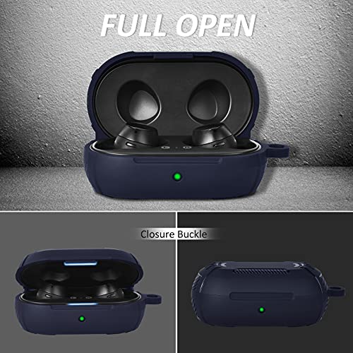 AIRSPO Case Designed for Galaxy Buds Plus Case (2020) / Galaxy Buds Case (2020) Full-Body Protective Skin with Keychain(Midnight Blue)