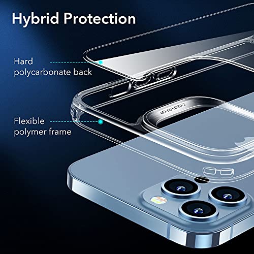 ESR Metal Kickstand Case Compatible with iPhone 13 Pro Max Case, Patented Two-Way Stand, Reinforced Drop Protection, Slim Flexible Back Cover, Clear