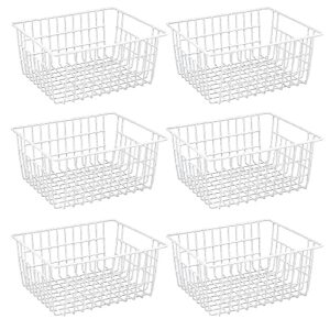 iPEGTOP Wire Storage Baskets and Deep Refrigerator Freezer Baskets, White- 3 Large and 6 Medium