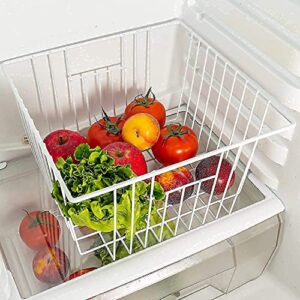 iPEGTOP Wire Storage Baskets and Deep Refrigerator Freezer Baskets, White- 3 Large and 6 Medium