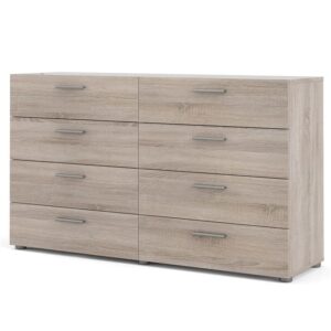 Home Square 3 Piece Bedroom Set with 8 Drawer Dresser and Two 2 Drawer Nightstand in Truffle