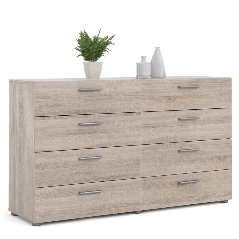 Home Square 3 Piece Bedroom Set with 8 Drawer Dresser and Two 2 Drawer Nightstand in Truffle