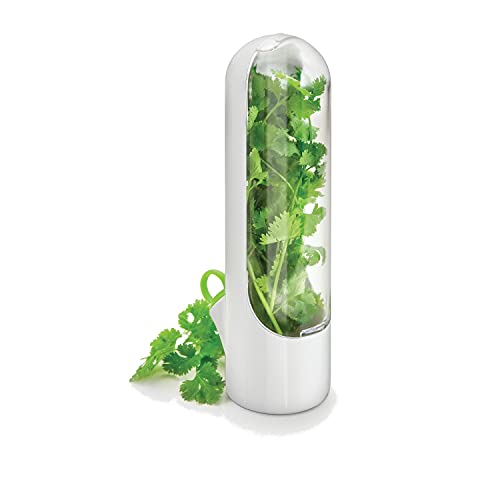 Caliber Cooks, Herb Saver Fresh Keeper Pods Produce Keeper Cilantro Containers for Refrigerator Storage Container for WellPacked Herb Holder Preserve Longer Well Sealing Lid , 9.8x6.6x25.1cm