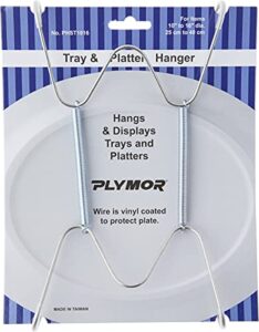 plymor stainless steel wall mountable tray and platter hanger, 8.25" h x 4.75" w x 0.875" d (for trays or platters 10" - 16"), pack of 2