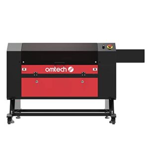 omtech 100w co2 laser engraver, 100w laser cutter and engraver machine, 20x28 industrial laser engraving machine with 2 way pass through air assist rdworks, laser cutting machine for wood acrylic more
