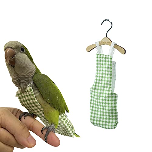 GUANLANT Quaker Parrot Flight Suits Diapers for Monk Parakeets, Cockatiels Flight Suits Liners, Parrot Clothes, Bird Training Nappy Suit Clothes with Hanger Leash Hole for Sun Conure Senegal Lorikeet