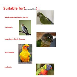 GUANLANT Quaker Parrot Flight Suits Diapers for Monk Parakeets, Cockatiels Flight Suits Liners, Parrot Clothes, Bird Training Nappy Suit Clothes with Hanger Leash Hole for Sun Conure Senegal Lorikeet