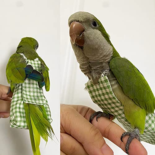 GUANLANT Quaker Parrot Flight Suits Diapers for Monk Parakeets, Cockatiels Flight Suits Liners, Parrot Clothes, Bird Training Nappy Suit Clothes with Hanger Leash Hole for Sun Conure Senegal Lorikeet