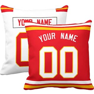 antking kansas throw pillow custom any name and number for men youth boy gift 16" x 16", 18" x 18"
