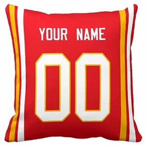 ANTKING Kansas Throw Pillow Custom Any Name and Number for Men Youth Boy Gift 16" x 16", 18" x 18"
