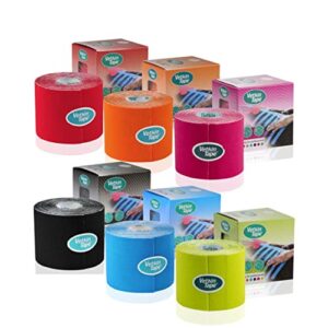 VetkinTape Displaybox | Equine & Canine Kinesiology Tape | Kinesiology Tape for Veterinary Purposes | 10 Uncut Rolls 2.4" X 16' | Available Colors: Black, Blue, Red, Orange, Lime & Pink (Lime)