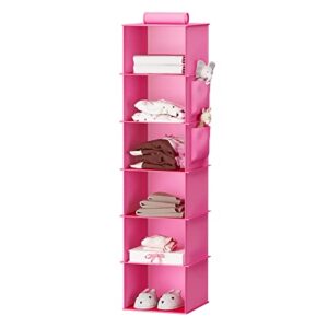 youdenova hanging closet organizer, closet hanging storage shelves (pink)