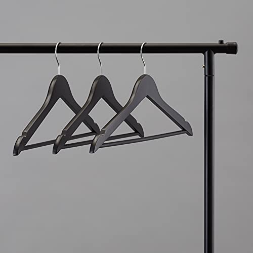 Amazon Basics Wood Suit Clothes Hangers - Black, 20-Pack