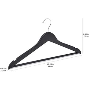 Amazon Basics Wood Suit Clothes Hangers - Black, 20-Pack