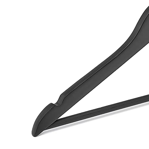 Amazon Basics Wood Suit Clothes Hangers - Black, 20-Pack