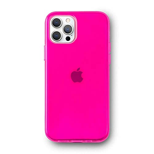 FELONY CASE - iPhone 13 Pro Max Neon Pink Clear Protective Case, TPU and Polycarbonate Shock-Absorbing Bright Cover - Crack Proof with a Gloss Finish - Wireless Charging Compatible