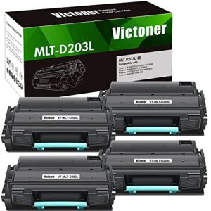 victoner compatible toner cartridge replacement for samsung 203 203l mlt-d203l mlt-d203s for samsung proxpress m3870fw m4020nd m4070fr m3370fd m3320nd m3820dw toner printer (black, 4-pack)