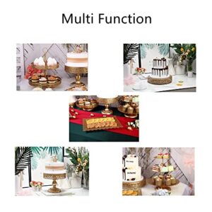 GMWD 6 Pcs Gold Cake Stands Set, Cake Pedestal Display Table Tiered Cupcake Holder Candy Fruite Dessert Plate Decorating for Wedding Birthday Party Baby Shower Celebration