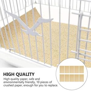 POPETPOP Bird Cage Liners, Super Absorbent Cage Liners Water Absorption Gravel Paper Bird Cage Cushion Pad Mat 10Sheets Random Color