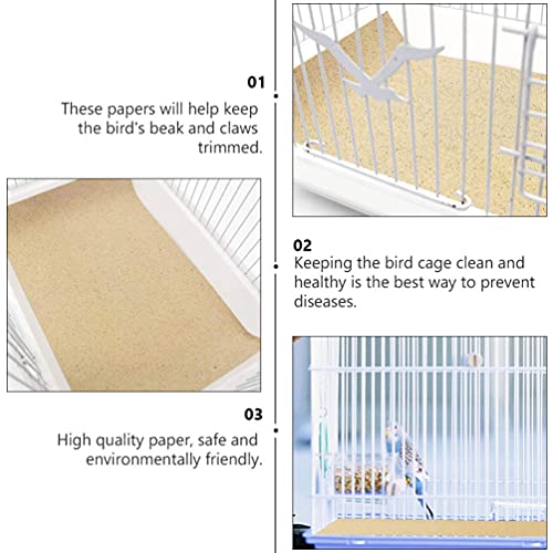 POPETPOP Bird Cage Liners, Super Absorbent Cage Liners Water Absorption Gravel Paper Bird Cage Cushion Pad Mat 10Sheets Random Color