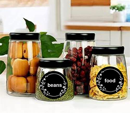 250 pcs Round Chalkboard Stickers Kitchen Pantry Labels Black Garland Board Labels Spice Jars Labels for Canning,Bins,Containers,Mason Jars 2 inch Waterproof Chalkboard Kitchen Labels