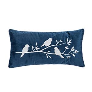 c&f home watercolor floral decorative pillow (bird branch pillow 12w x 24l)