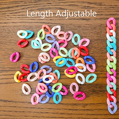 Acrylic Chain for Stuffed Animal Storage. Colorful Multiuse Toy Storage Organizer.One 6 Feet Length Colorful Acrylic Chain, “S” Hook,Door Hook and 20 Clips.