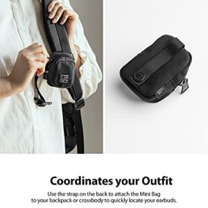 Ringke Mini Pouch [Block] Nylon Carrying Pouch Small Bag for AirPods, Galaxy Buds, Earphones, Cards, ID - Black