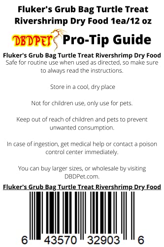 Fluker's Grub Bag Turtle Treat - River Shrimp 12oz - Includes Attached DBDPet Pro-Tip Guide