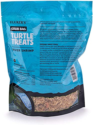 Fluker's Grub Bag Turtle Treat - River Shrimp 12oz - Includes Attached DBDPet Pro-Tip Guide