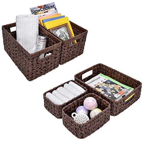 GRANNY SAYS Bundle of 2-Pack Wicker Baskets & 3-Pack Wicker Storage Baskets