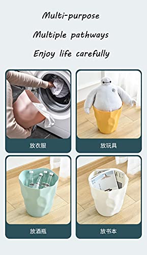 Wansan Irregular Trash Can Trash Can Plastic Trash Can Trash Can Fashion Simple Office Trash Can Without Lid, Kitchen Home Office Bedroom Office-yellow, 26x27x16cm