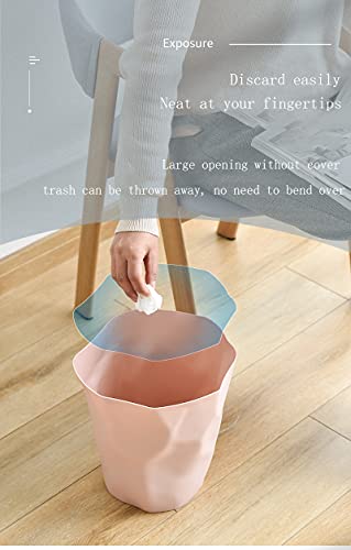 Wansan Irregular Trash Can Trash Can Plastic Trash Can Trash Can Fashion Simple Office Trash Can Without Lid, Kitchen Home Office Bedroom Office-yellow, 26x27x16cm