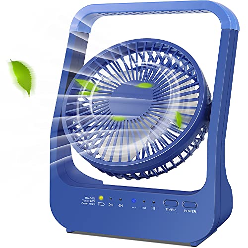 LAVESO Rechargeable Battery Powered Fan, 20000mAh Battery Operated Fan, Portable Fan for Camping/Traveling, USB Desk Fan with Timer, 200H Long Lasting, 3 Speeds, 350°Rotation